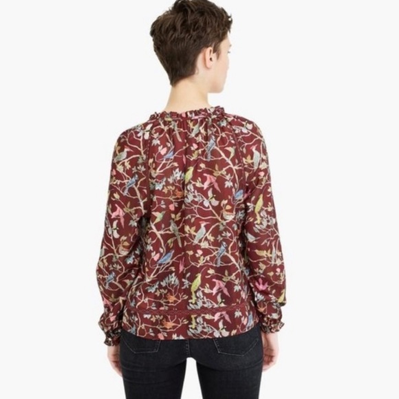 NWT J. Crew Point Sur Popover Blouse in Menagerie Floral Print - Picture 3 of 7